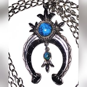 Vintage 1960s ART Arthur Pepper Faux Turquoise Squashblossom Necklace